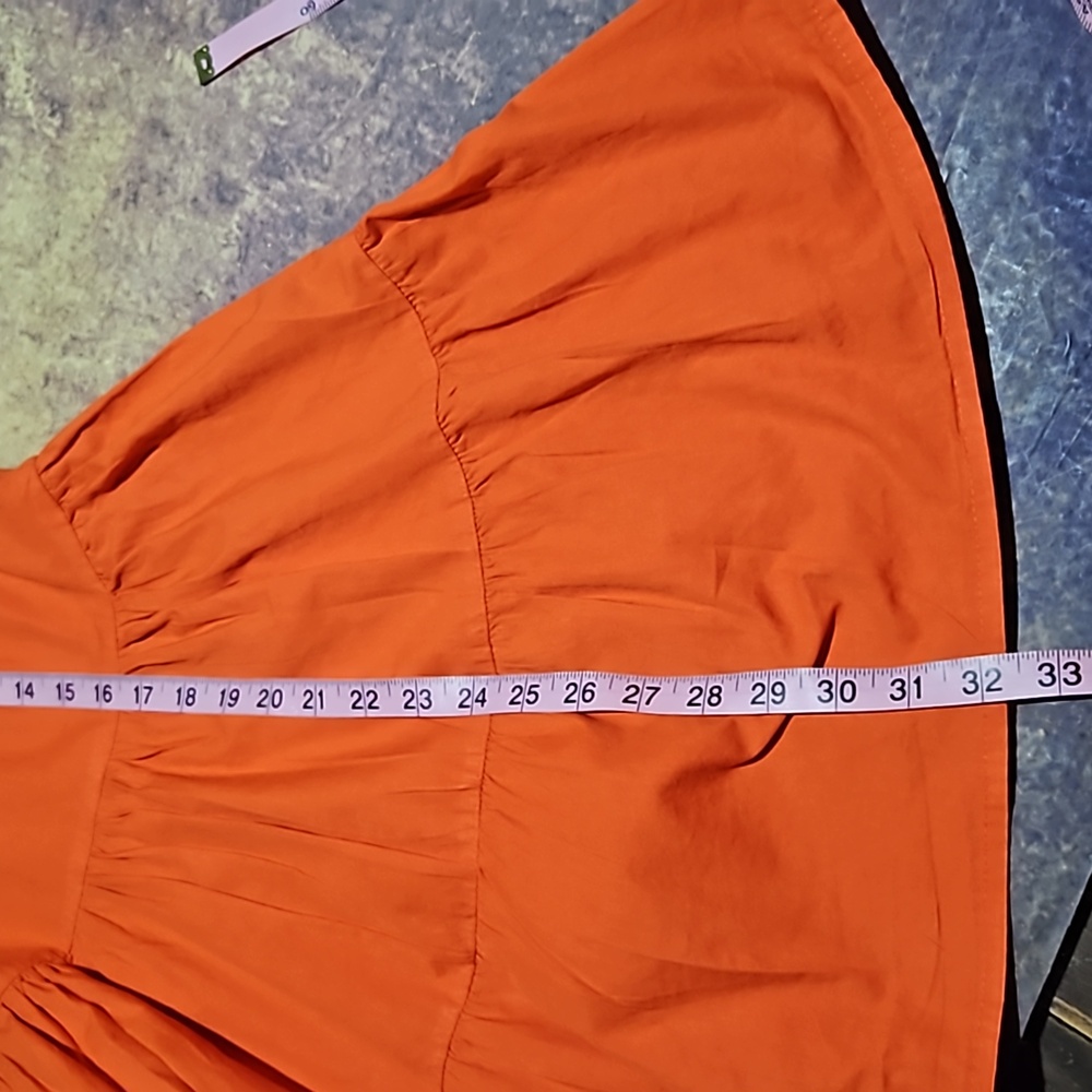 Japna | Orange Cotton Ruffled Mini Dress - Picture 6 of 6